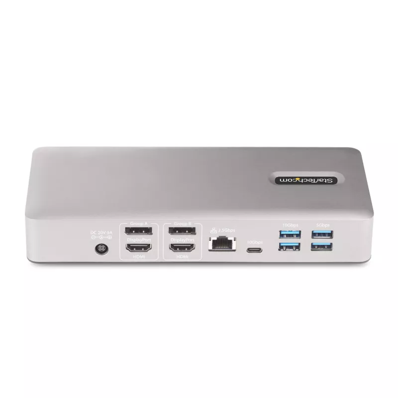 StarTech.com Universelle USB4 & Thunderbolt 4 Dockingstation, Quad-Display unter Windows, Dual-Display am MacBook, HDMI DP Dock mit 98W Laptop-Ladefunktion