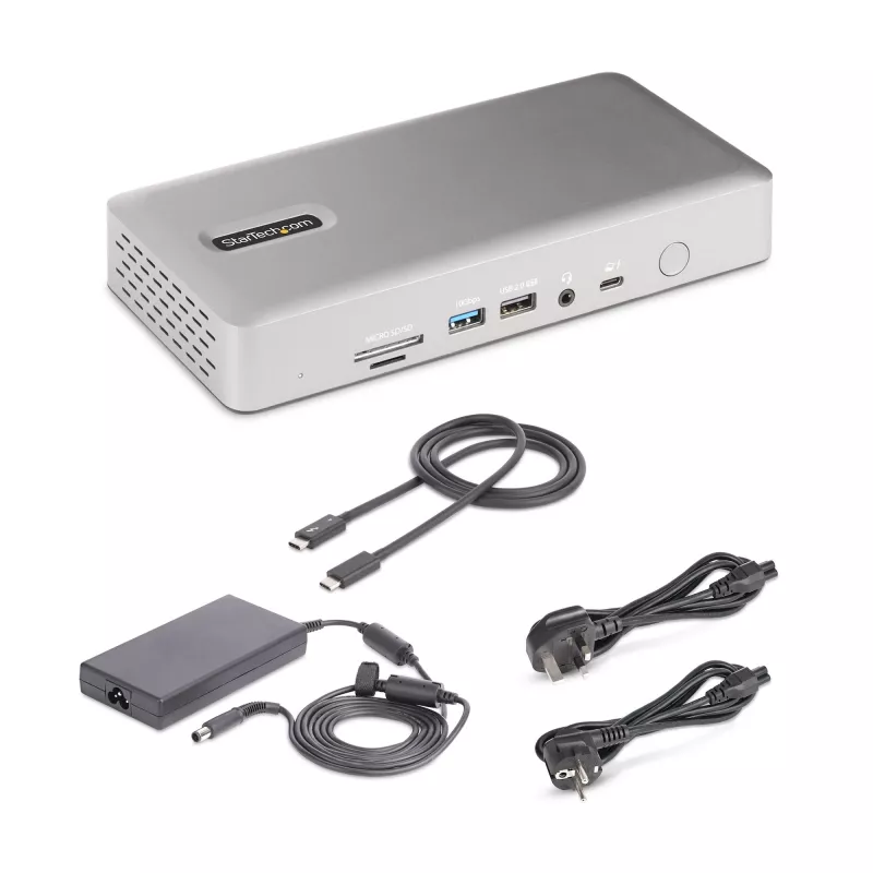 StarTech.com Universelle USB4 & Thunderbolt 4 Dockingstation, Quad-Display unter Windows, Dual-Display am MacBook, HDMI DP Dock mit 98W Laptop-Ladefunktion