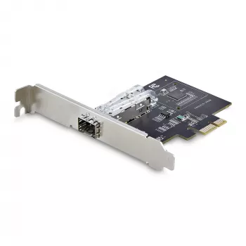 StarTech.com 1-Port GbE SFP-Netzwerkkarte, PCIe 2.1 x1, Intel I210-IS, 1GbE-Steuergerät, 1000BASE Kupfer/Glasfaser, Single-Port Gigabit Ethernet NIC, Desktop-/Server-Rückwände – kompatibel mit Windows und Linux