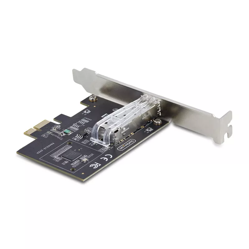 StarTech.com 1-Port GbE SFP-Netzwerkkarte, PCIe 2.1 x1, Intel I210-IS, 1GbE-Steuergerät, 1000BASE Kupfer/Glasfaser, Single-Port Gigabit Ethernet NIC, Desktop-/Server-Rückwände – kompatibel mit Windows und Linux
