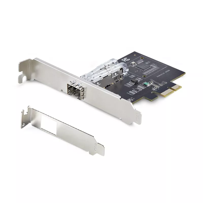 StarTech.com 1-Port GbE SFP-Netzwerkkarte, PCIe 2.1 x1, Intel I210-IS, 1GbE-Steuergerät, 1000BASE Kupfer/Glasfaser, Single-Port Gigabit Ethernet NIC, Desktop-/Server-Rückwände – kompatibel mit Windows und Linux