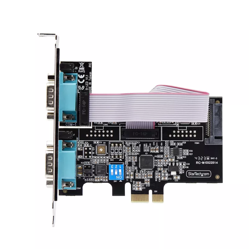 StarTech.com 2-Port Serielle PCIe-Karte, Dual-Port PCI Express auf RS232/RS422/RS485 (DB9) Serielle Karte, Low-Profile-Halterungen enthalten, 16C1050 UART, Windows/Linux, TAA-konform – ESD-Schutz Level 4