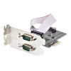 StarTech.com 2-Port Serielle PCIe-Karte, Dual-Port PCI Express auf RS232/RS422/RS485 (DB9) Serielle Karte, Low-Profile-Halterungen enthalten, 16C1050 UART, Windows/Linux, TAA-konform – ESD-Schutz Level 4