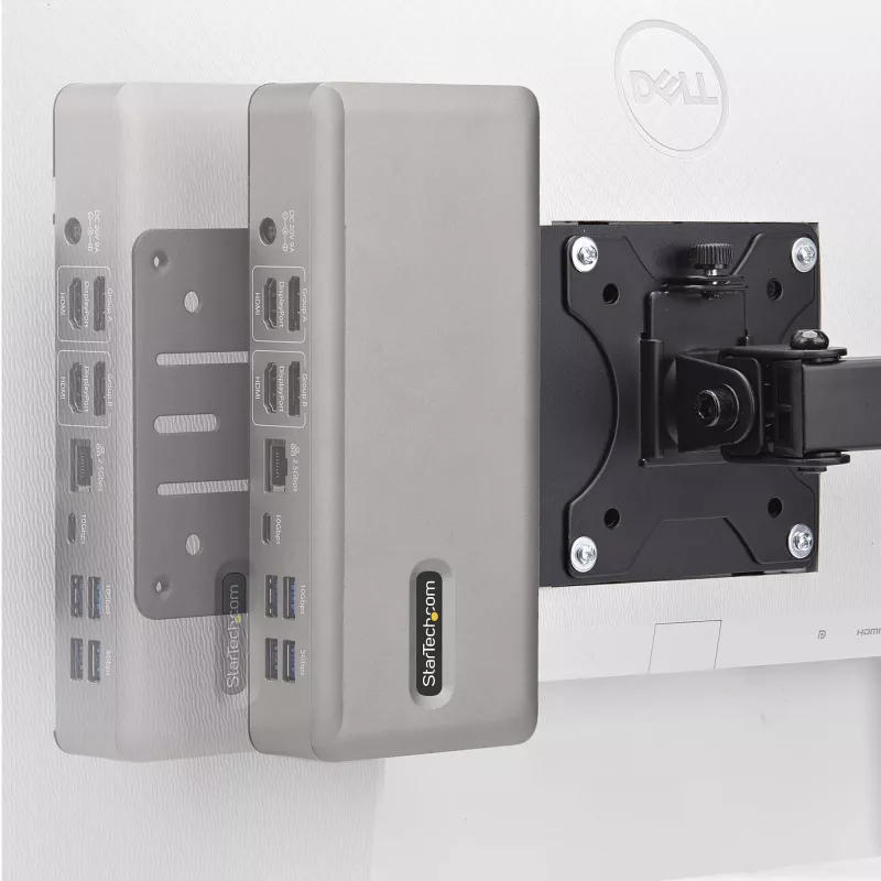 StarTech.com VESA-Montagehalterung für NUC/Thin Clients oder Laptop-Dockingstationen, VESA 75x75/100x100 kompatible Erweiterungsplatte für Mini-PC