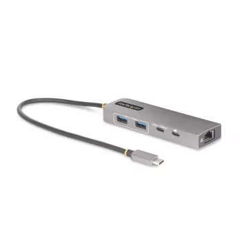 StarTech.com 3-Port USB-C Hub mit 2,5 Gbit/s Ethernet und 100 W Power Delivery Pass-Through, USB 3.2 10 Gbit/s, 2x USB-A/1x USB-C, tragbarer USB Typ-C Adapter Hub