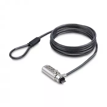 StarTech.com schlank Lock K-Slot-kompatibel, 1,5 m Schlosskabel, Tisch-Diebstahlschutz für Laptop/Notebook, schnittfestes Stahlkabel, Zahlenschloss