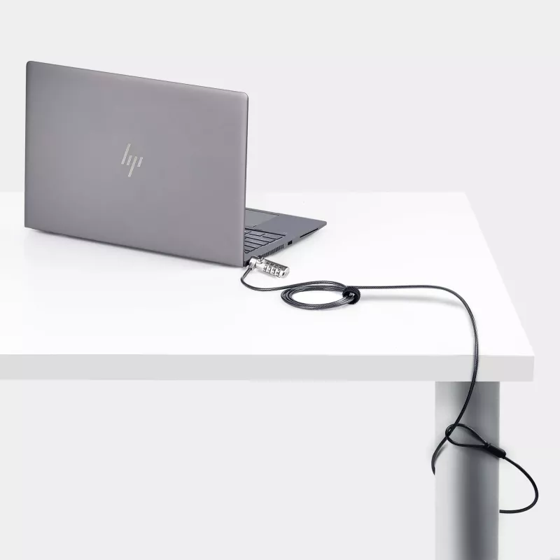 StarTech.com schlank Lock K-Slot-kompatibel, 1,5 m Schlosskabel, Tisch-Diebstahlschutz für Laptop/Notebook, schnittfestes Stahlkabel, Zahlenschloss