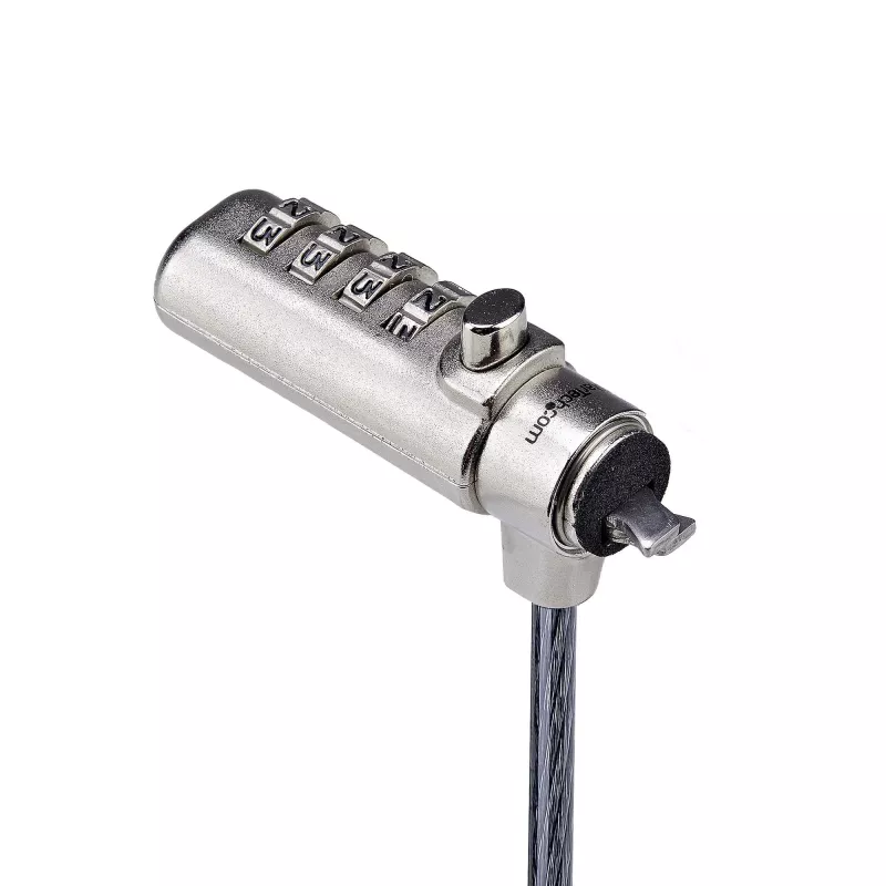 StarTech.com schlank Lock Noble Wedge® Slot Kompatibel, 1,5 m Sicherungskabel, Schreibtisch-Diebstahlschutz für Laptop/Notebook, schnittfestes Stahlkabel, Kombinationsschloss