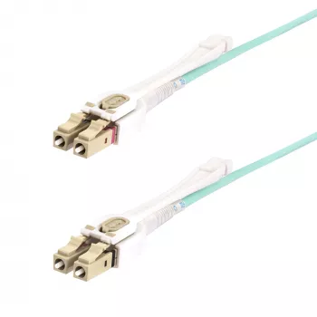 StarTech.com 8m (26.2 Fuß) LC zu LC (UPC) OM4 Multimode Glasfaserkabel mit Push-Pull-Laschen, 50/125 µm, 100G, biegeunempfindlich, geringe Einfügedämpfung – LSZH Glasfaser-Jumperkabel