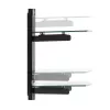 StarTech.com Dual-Floating-Wandregale für AV-Geräte, höhenverstellbares Regal für unter den Fernseher, Organisation von A/V-Geräten auf schwarzen Glasböden aus gehärtetem Glas