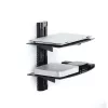 StarTech.com Dual-Floating-Wandregale für AV-Geräte, höhenverstellbares Regal für unter den Fernseher, Organisation von A/V-Geräten auf schwarzen Glasböden aus gehärtetem Glas