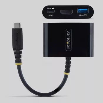 StarTech.com USB-C-auf-HDMI-Multiport-Adapter mit 140-W-PD-Ladung, 4K-60-Hz-HDMI, USB-5-Gbit/s-Hub, Mini-Dock für MacBook / Dell / Thinkpad / HP / iPad / Tablets