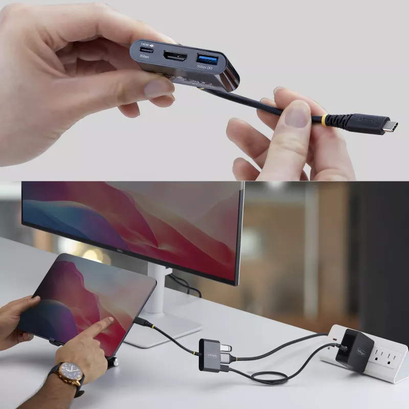 StarTech.com USB-C-auf-HDMI-Multiport-Adapter mit 140-W-PD-Ladung, 4K-60-Hz-HDMI, USB-5-Gbit/s-Hub, Mini-Dock für MacBook / Dell / Thinkpad / HP / iPad / Tablets