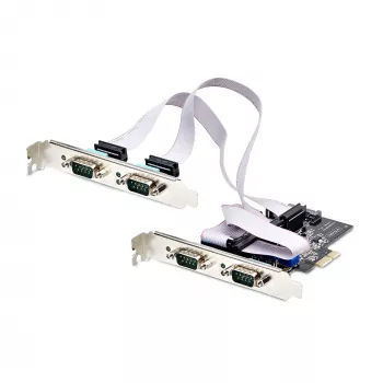StarTech.com 4-Port Serielle PCIe-Karte, Quad-Port PCI Express auf RS232/RS422/RS485 (DB9) Serielle Karte, Low-Profile-Halterung inkl., 16C1050 UART, Windows/Linux, TAA-konform – ESD-Schutz Level 4