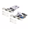 StarTech.com 4-Port Serielle PCIe-Karte, Quad-Port PCI Express auf RS232/RS422/RS485 (DB9) Serielle Karte, Low-Profile-Halterung inkl., 16C1050 UART, Windows/Linux, TAA-konform – ESD-Schutz Level 4