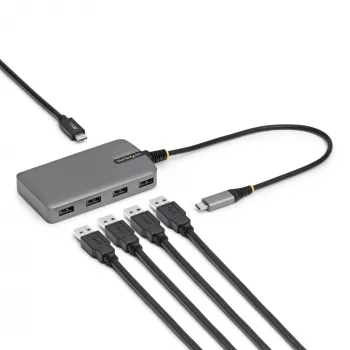 StarTech.com 4-Port USB-C Hub, 5 Gbit/s, busgespeist, USB-C auf 4x USB-A Hub mit USB-C Hilfstromeingang, 1ft/30cm Hostkabel, tragbarer Desktop-/Laptop-USB-Hub