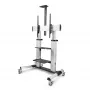 StarTech.com Rollbarer TV-Wagen/Stand auf Rädern für 60-100-Zoll-Flachbildschirme bis 100 kg, Höhenverstellung per Handkurbel, mobile/tragbare Trolley-Halterung