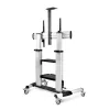 StarTech.com Rollbarer TV-Wagen/Stand auf Rädern für 60-100-Zoll-Flachbildschirme bis 100 kg, Höhenverstellung per Handkurbel, mobile/tragbare Trolley-Halterung
