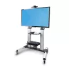 StarTech.com Rollbarer TV-Wagen/Stand auf Rädern für 60-100-Zoll-Flachbildschirme bis 100 kg, Höhenverstellung per Handkurbel, mobile/tragbare Trolley-Halterung