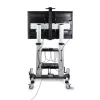 StarTech.com Rollbarer TV-Wagen/Stand auf Rädern für 60-100-Zoll-Flachbildschirme bis 100 kg, Höhenverstellung per Handkurbel, mobile/tragbare Trolley-Halterung