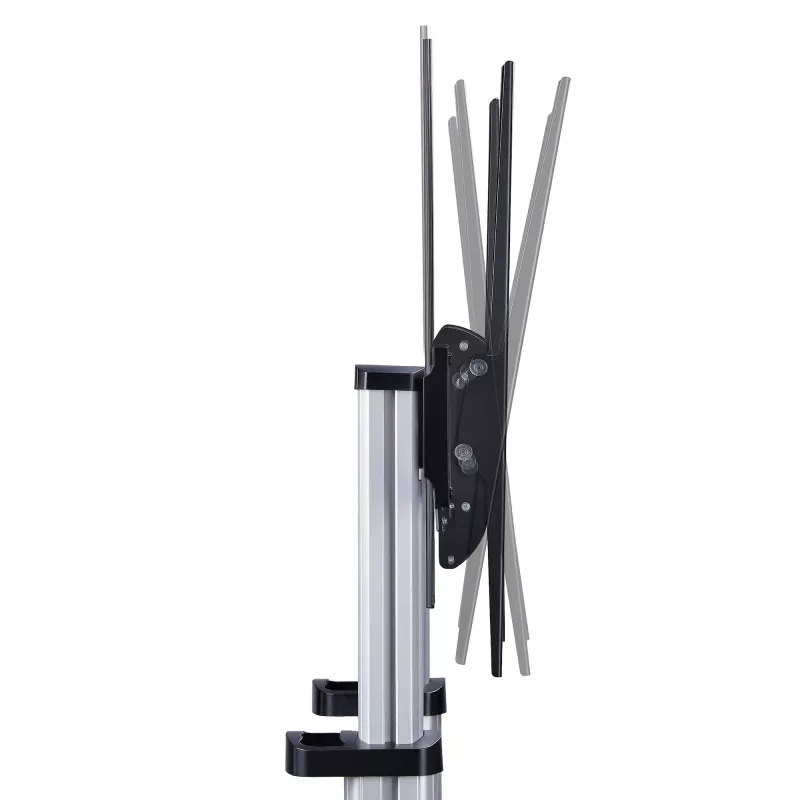 StarTech.com Rollbarer TV-Wagen/Stand auf Rädern für 60-100-Zoll-Flachbildschirme bis 100 kg, Höhenverstellung per Handkurbel, mobile/tragbare Trolley-Halterung