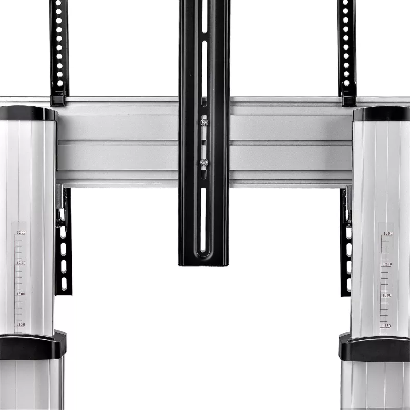 StarTech.com Rollbarer TV-Wagen/Stand auf Rädern für 60-100-Zoll-Flachbildschirme bis 100 kg, Höhenverstellung per Handkurbel, mobile/tragbare Trolley-Halterung