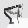 StarTech.com Schreibtischhalterung Dual-Monitorarm mit Querstange, bis zu 27-Zoll-Displays, VESA 75x75/100x100, max. 33 lb/15 kg, C-Klemme, voll beweglich, mechanische Feder, TAA