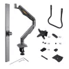 StarTech.com Schreibtischhalterung Dual-Monitorarm mit Querstange, bis zu 27-Zoll-Displays, VESA 75x75/100x100, max. 33 lb/15 kg, C-Klemme, voll beweglich, mechanische Feder, TAA