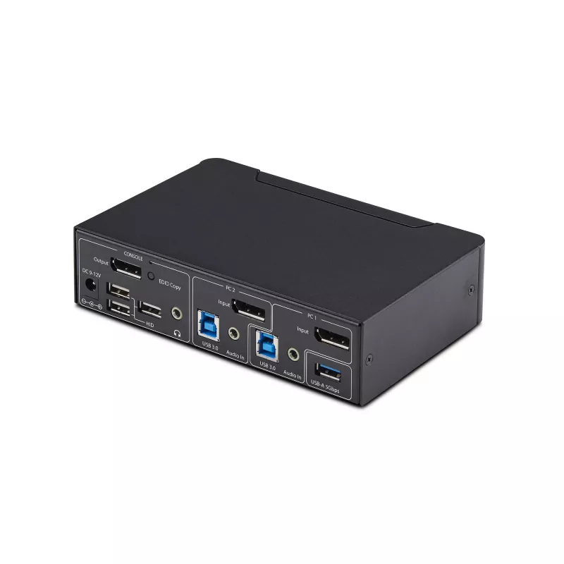 StarTech.com 2-Port DisplayPort KVM-Switch, 4K 60Hz, DP 1.2, EDID-Verwaltung, 2-Port USB 3.0 Hub, 4x USB HID-Ports, TAA-konform