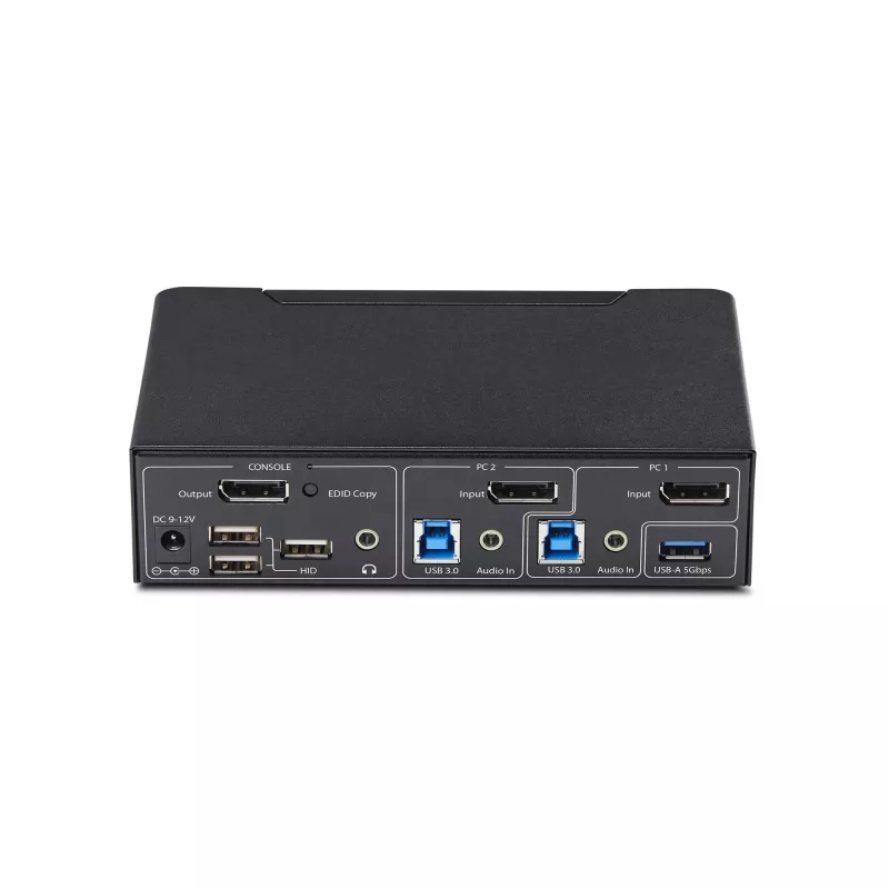 StarTech.com 2-Port DisplayPort KVM-Switch, 4K 60Hz, DP 1.2, EDID-Verwaltung, 2-Port USB 3.0 Hub, 4x USB HID-Ports, TAA-konform