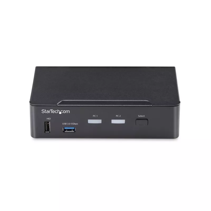 StarTech.com 2-Port DisplayPort KVM-Switch, 4K 60Hz, DP 1.2, EDID-Verwaltung, 2-Port USB 3.0 Hub, 4x USB HID-Ports, TAA-konform