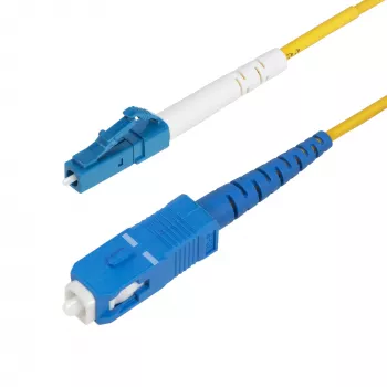 StarTech.com 3m LC auf SC (UPC) OS2 Singlemode Simplex Glasfaserkabel, 9/125µm, 40G/100G, biegeunempfindlich, geringe Einfügedämpfung – LSZH Glasfaser-Patchkabel