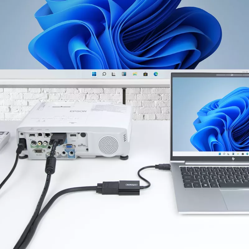 StarTech.com HDMI-auf-VGA-Adapter, Aktiver Videokonverter für Laptop/Desktop, 1920x1080 (1080p), HDMI-Quelle zu VGA-Monitor/Display/Projektor