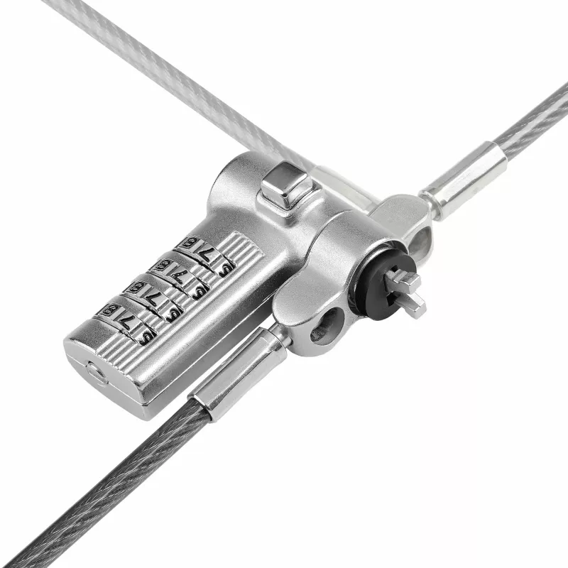 StarTech.com 25er-Pack Universal Laptop-Schloss 2 m, serialisiertes Sicherheitskabel für Notebook, kompatibel mit Noble Wedge®/Nano/K-Slot, schlüsselloses Zahlenschloss-Kabel – TAA