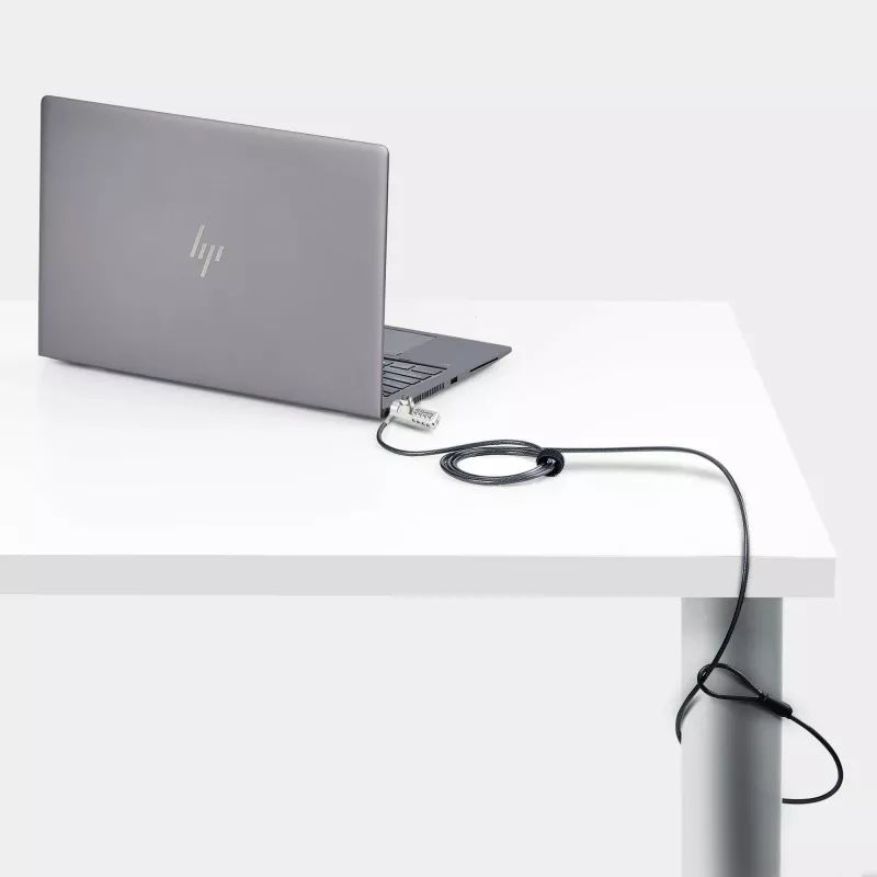 StarTech.com 10-Pack Dual-Access Laptop-Schloss, 1,98 m gleichschließend und Zahlenkombination Sicherheitskabelschloss für K-Slot-Geräte, Computer-Diebstahlschutz Stahlkabel