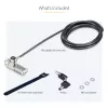 StarTech.com 10-Pack Dual-Access Laptop-Schloss, 1,98 m gleichschließend und Zahlenkombination Sicherheitskabelschloss für K-Slot-Geräte, Computer-Diebstahlschutz Stahlkabel