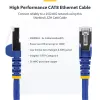 StarTech.com 3 m blaues CAT8 Ethernet-Kabel, rastnasenfreier RJ45, 25G/40G, 2000 MHz, 100 W PoE++, S/FTP, 26 AWG reine blanke Kupferader, LSZH, geschirmtes Netzwerk-Patchkabel mit Zugentlastung, einzeln geprüft