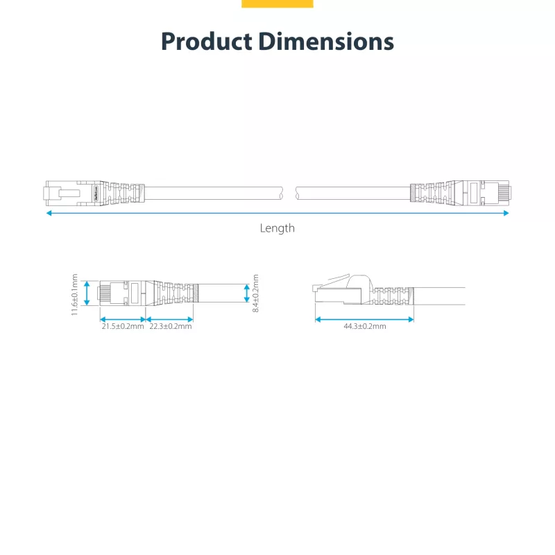 StarTech.com 3 m blaues CAT8 Ethernet-Kabel, rastnasenfreier RJ45, 25G/40G, 2000 MHz, 100 W PoE++, S/FTP, 26 AWG reine blanke Kupferader, LSZH, geschirmtes Netzwerk-Patchkabel mit Zugentlastung, einzeln geprüft