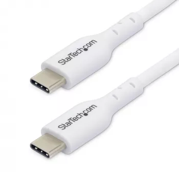 StarTech.com 3m (9.8ft) Weißes USB-C-Ladekabel, USB-C-Kabel, USB 2.0 Type-C Laptop-Ladekabel, 60W 3A Power Delivery, TPE-Mantel, USB-C-Datenübertragungskabel, M/M