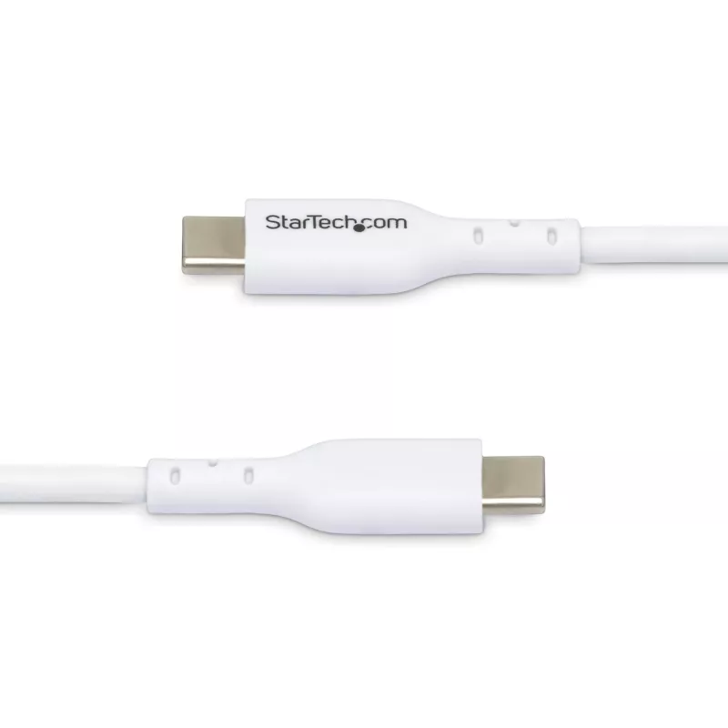 StarTech.com 3m (9.8ft) Weißes USB-C-Ladekabel, USB-C-Kabel, USB 2.0 Type-C Laptop-Ladekabel, 60W 3A Power Delivery, TPE-Mantel, USB-C-Datenübertragungskabel, M/M