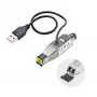 StarTech.com Gigabit Fiber zu RJ45 Ethernet Medienkonverter Dongle, optisch Singlemode 10 km/Multimode 800 m, USB-Stromversorgung, kompaktes Design, Metallgehäuse, Micro Mini, TAA