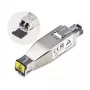 StarTech.com Gigabit Glasfaser-auf-RJ45-Ethernet-Medienkonverter-Dongle, optisch Singlemode 10 km/Multimode 800 m, PoE-gespeist, kompaktes Design, Metallgehäuse, Micro Mini, TAA