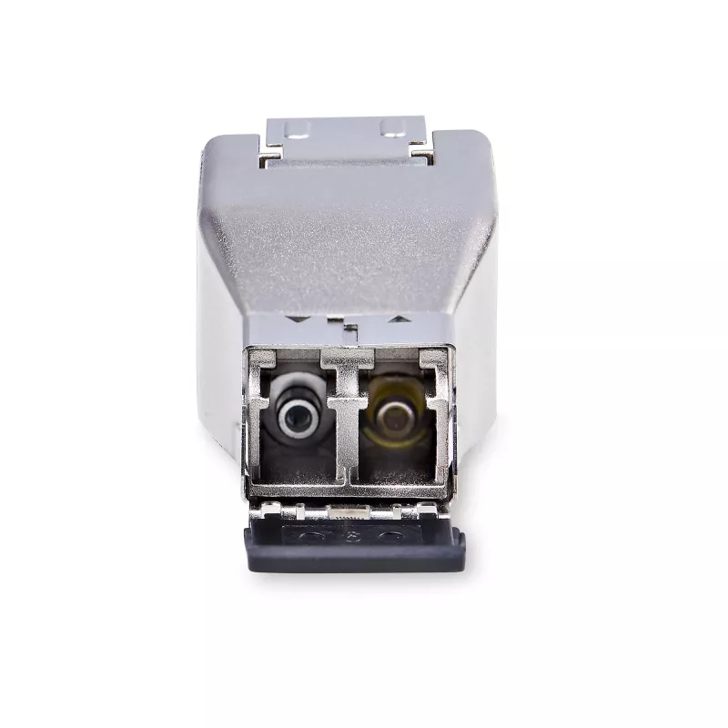 StarTech.com Gigabit Glasfaser-auf-RJ45-Ethernet-Medienkonverter-Dongle, optisch Singlemode 10 km/Multimode 800 m, PoE-gespeist, kompaktes Design, Metallgehäuse, Micro Mini, TAA