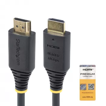 StarTech.com 2m (6.6ft) Premium zertifiziertes High-Speed HDMI-Kabel, 4K 60Hz/1440p 144Hz, HDR10/HDCP 2.2/ARC, 18Gbps, UHD HDMI 2.0 Kabel für TV/Monitor/Display, TPE-Mantel