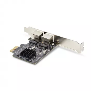 StarTech.com 2-Port Gigabit PCIe Netzwerkkarte, 10/100/1000Mbit/s PCI Express NIC, Dual Realtek RTL8111H, kompatibel mit Windows und Linux, TAA-konform