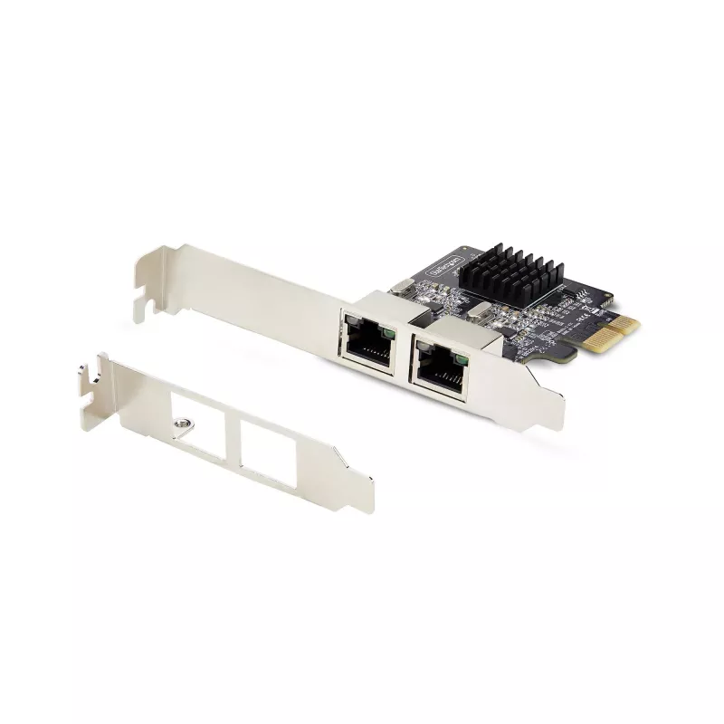 StarTech.com 2-Port Gigabit PCIe Netzwerkkarte, 10/100/1000Mbit/s PCI Express NIC, Dual Realtek RTL8111H, kompatibel mit Windows und Linux, TAA-konform