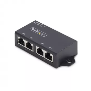 StarTech.com 2-Port Gigabit Midspan PoE+ Injektor, 10/100/1000 Mbit/s, PoE+ (802.3af/at), 30W, 1 Gbit/s Ethernet, wandmontierbar, unmanaged Inline Power over Ethernet