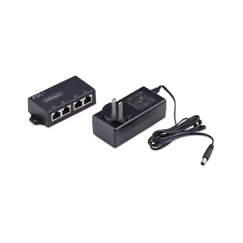 StarTech.com 2-Port Gigabit Midspan PoE+ Injektor, 10/100/1000 Mbit/s, PoE+ (802.3af/at), 30W, 1 Gbit/s Ethernet, wandmontierbar, unmanaged Inline Power over Ethernet