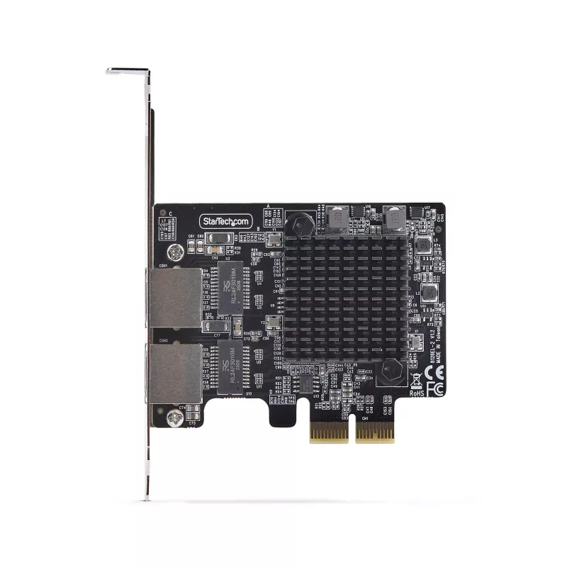 StarTech.com 2-Port 5G Gigabit PCIe Netzwerkadapterkarte, 5G/2.5G/1G/100M/10M PCI Express LAN-Karte, Realtek RTL8126, Windows und Linux, TAA-konform