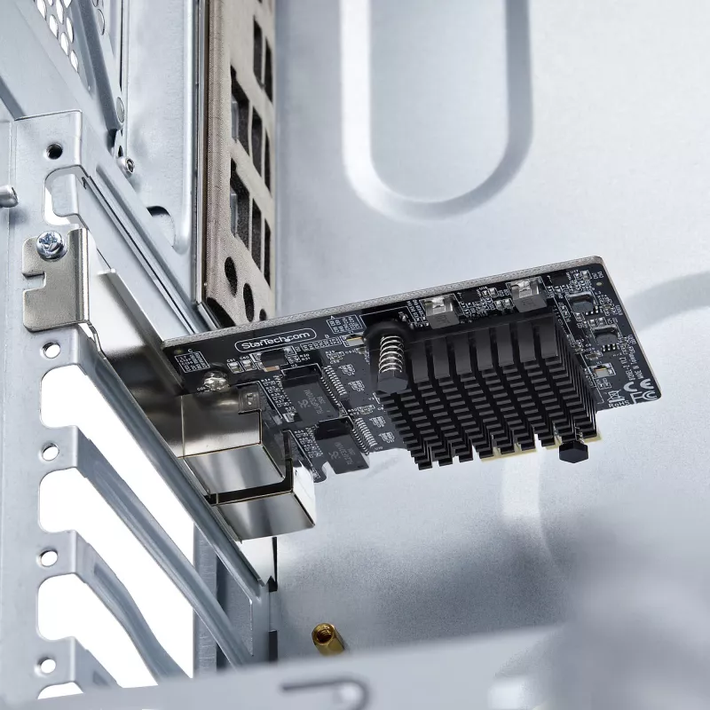 StarTech.com 2-Port 5G Gigabit PCIe Netzwerkadapterkarte, 5G/2.5G/1G/100M/10M PCI Express LAN-Karte, Realtek RTL8126, Windows und Linux, TAA-konform